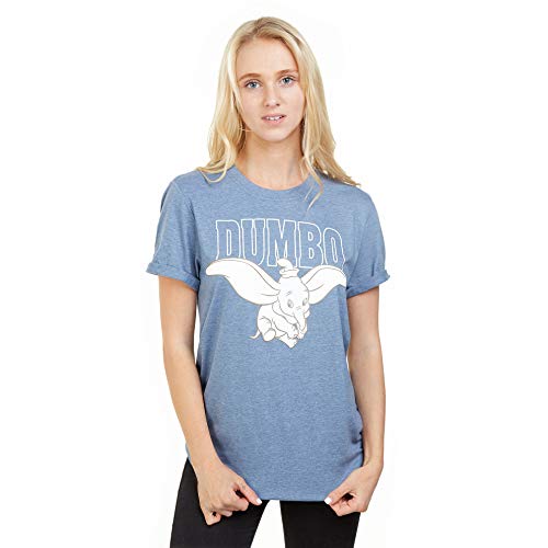 Disney Koszulka damska Dumbo Flying, Niebieski (Heather Indigo Hin), S