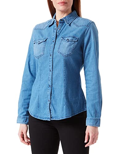 Sisley Koszula damska 5TKL5QF66 Blue Denim 901, XS, Blue Denim 901, XS