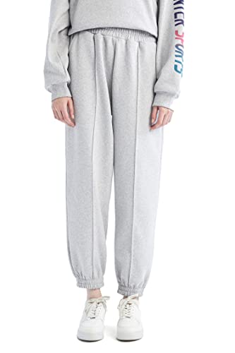 DeFacto Spodnie do biegania dla kobiet, damskie spodnie dresowe do biegania (Grey Melange,XXL), szary melanż, XXL