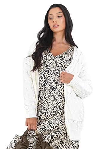 BRAVE SOUL Damski kardigan Lkc-286esol, biały, M, biały, M