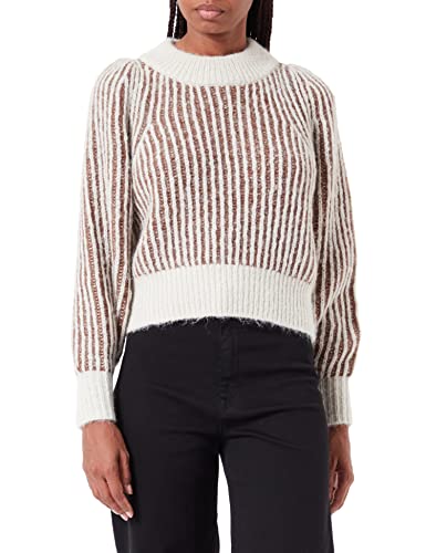 VERO MODA Damski sweter VMJULIETTE LS O-Neck Blouse GA Boo, Birch/Stripes: W Aztec, M