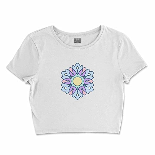 Bona Basics, Damski T-shirt basic, z nadrukiem cyfrowym, 100 bawełny, biały, swobodny, damski top, rozmiar: M, biały, M