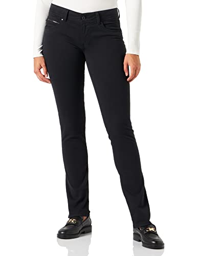 Pepe Jeans Damskie spodnie New Brooke, czarne, 25 W, talia regularna