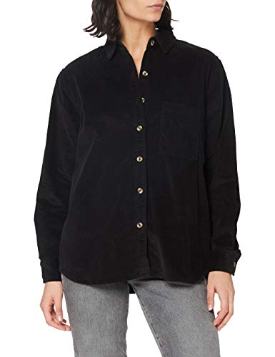 Urban Classics Damska koszula z długim rękawem Corduroy oversized, czarny, XXL