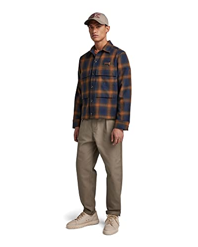 G-STAR RAW Męska kurtka Pocketony Service Overshirt Jacket, Multicolor (Sartho Blue Blur Check C904-c755), S