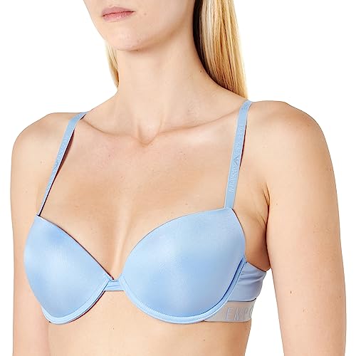 Emporio Armani Underwear Women's Iconic biustonosz push-up, z mikrofibry, perywinkle, 34B, Periwinkle, B