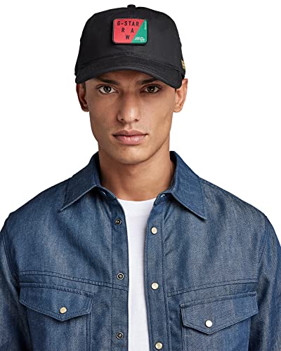 G-STAR RAW Męska czapka bejsbolowa Averus Badge, czarny (Dk Black D387-6484), jeden rozmiar
