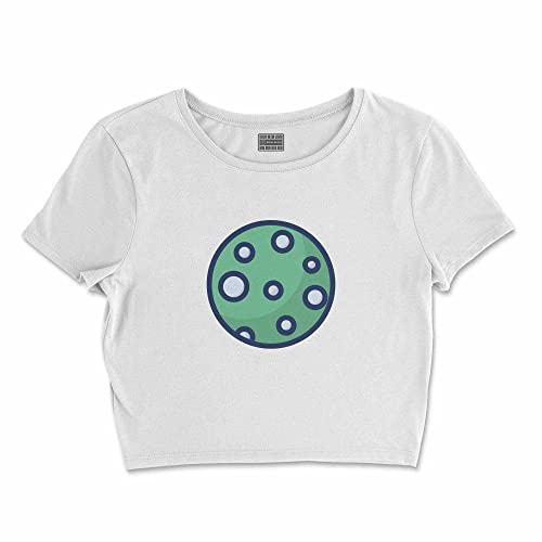 Bona Basics, Damski T-shirt basic, z nadrukiem cyfrowym, 100 bawełny, biały, swobodny, damski top, rozmiar: M, biały, M