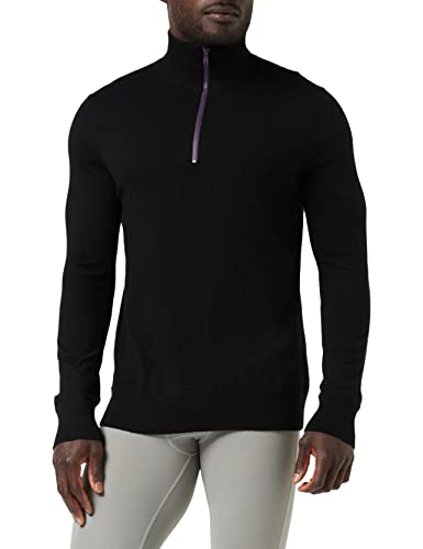 A|C Sport Męski sweter z rozcięciem na zamek błyskawiczny kardigan sweter, czarny, duży