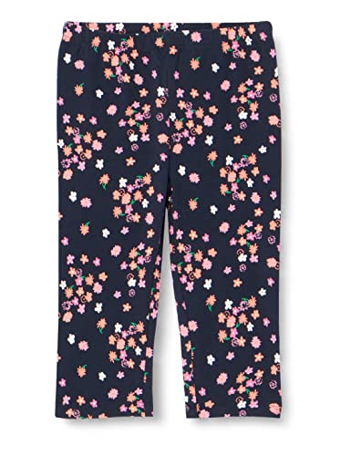 s.Oliver Dziewczęce legginsy 3/4 z nadrukiem na całej powierzchni, niebieski, 98 cm