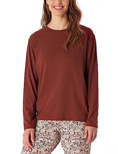 Schiesser Damska koszula do spania z długim rękawem mieszanka bawełny + relaks, terakota, 38, Terracotta, 38