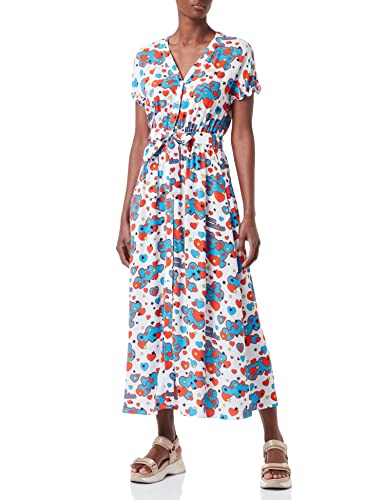 Love Moschino Damskie krótkie rękawy, długa sukienka chemiczna, biała, czerwona, żółta, czarna, 40