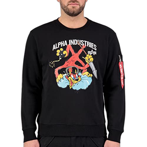 ALPHA INDUSTRIES Fighter Squadron sweter męski, 03-czarny, S