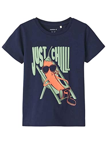 NAME IT Boy's NMMDEAN SS top Box T-Shirt, Dark Sapphire, 98, Dark Sapphire, 98