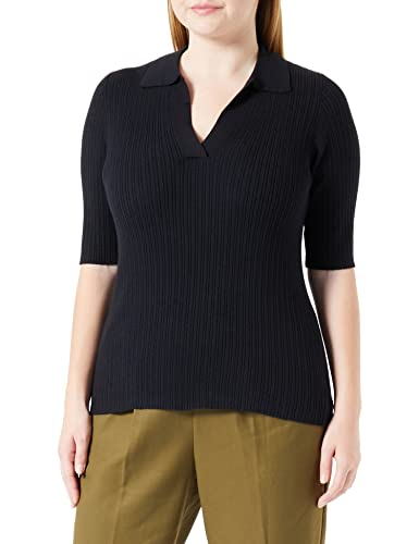 VERO MODA CURVE Damska koszulka z dzianiny, czarny, 48/50