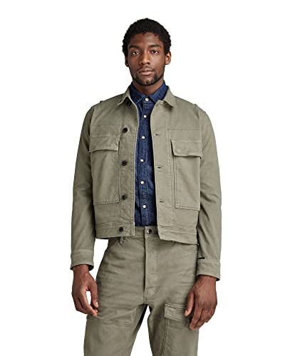 G-STAR RAW Męska kurtka Utility Flap Pocket, Green (Dk shamrock gd D111-B563), L