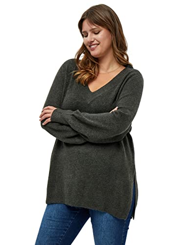 Peppercorn Damski sweter Aliah Curve, Beluga Green Melange, 22, Beluga Green Melange, 48-Du?e rozmiary