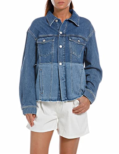 Replay Damska kurtka dżinsowa, 009 Medium Blue, S