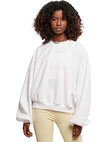 Urban Classics Damska bluza damska Oversized Triangle Crew Neck Sweatshirt, biała, XS/S