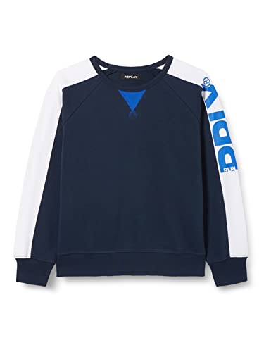 Replay Bluza chłopięca SB2058, 714 niebieski (Ink Blue), 6A, 714 Ink Blue, 6 lat