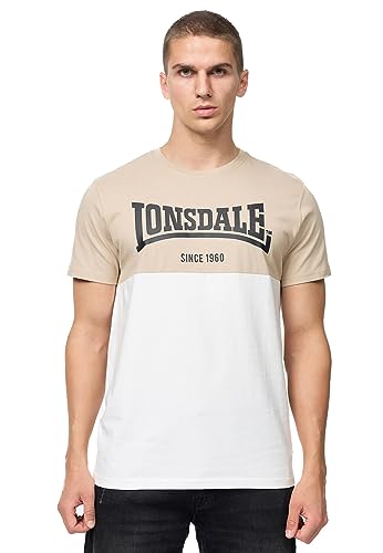 Lonsdale Sandscove T-shirt męski, piaskowy/off-white/black, XL, 117456