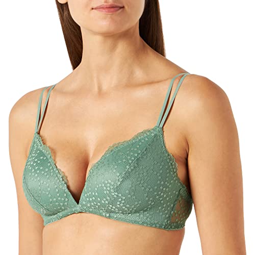 women'secret Biustonosz damski, trójkątny, koronkowy, zielony, 70B