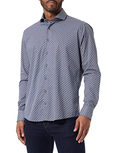 bugatti Klasyczna koszula męska 9950-28505, granatowa, standardowa