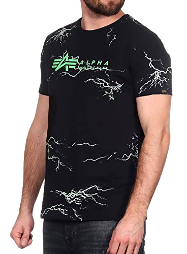 ALPHA INDUSTRIES Lightning AOP T Płaszcz Unisex Dorosły, czarny/poisongreen, XL