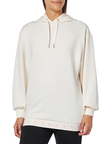 Armani Exchange Damska bluza z kapturem z długim logo Scuba, Iso, XS
