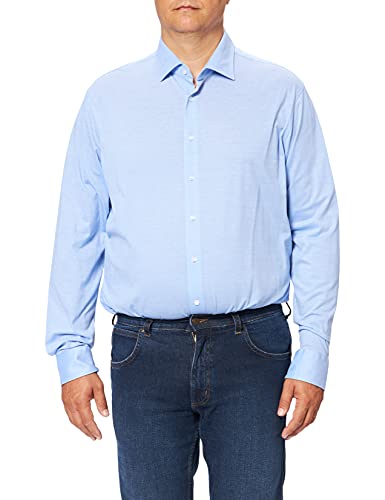 Seidensticker Męska koszula biznesowa – koszula bez prasowania o prostym kroju – Shaped – długi rękaw – kołnierz Kent – 100% bawełna, jasnoniebieski, 45