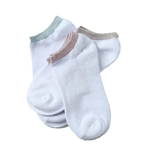 ONLY Damskie skarpety Onlella Lurex Trainer Pack of 3 skarpety, białe/paczka: LUREX EDGE, rozmiar uniwersalny EU, White/Pack: Lurex Edge, rozmiar uniwersalny
