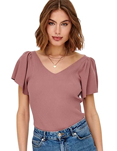 ONLY Onlleelo S/S Back KNT Noos sweter damski, Dry Rose., XS