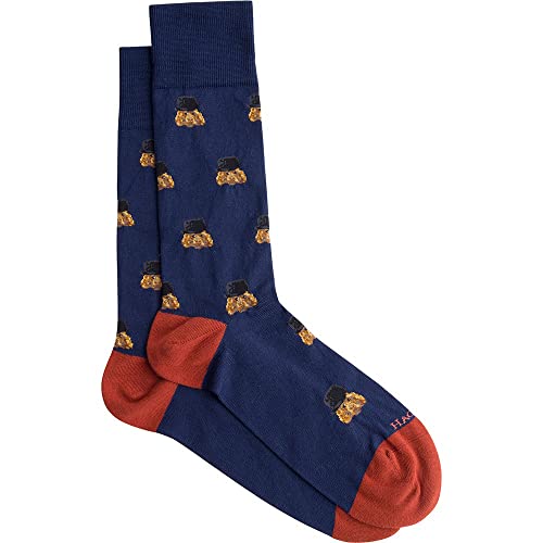 Hackett London Męskie skarpety All Over Harry Socks, granatowe, S/M