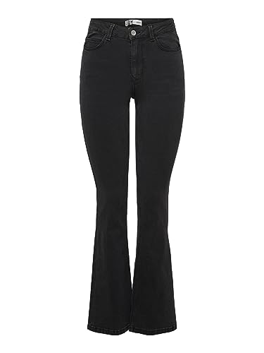 Jacqueline de Yong Jdynewflora Hw Flared Dg30 Dnm Noos Jeansy damskie, Ciemny szary dżins, 50