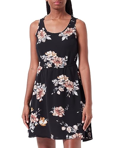 ONLY Sukienka damska Onlnova Lux S/L Sara AOP PTM, Czarny/Aop: romantyczny kwiat, 32
