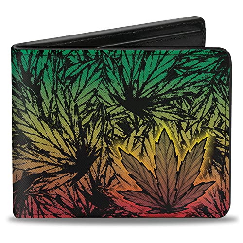 Buckle-Down Męski portfel Bifold Wallet Weed akcesoria podróżne Bifold, wielokolorowy, 10,1 cm x 8,89 cm, wielokolorowa