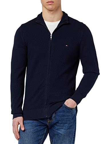 Tommy Hilfiger Męskie kardigany z zamkiem błyskawicznym, Pustynne niebo, S