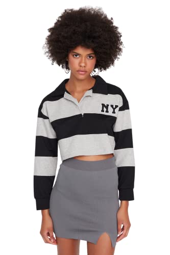 Trendyol Damska mini bodycone, regularna dzianinowa spódnica, Szary, S