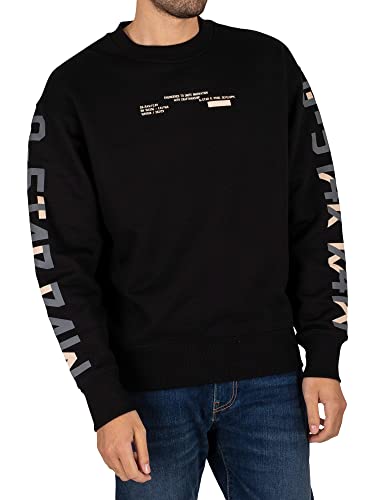 G-STAR RAW, Luźny sweter męski z rękawem, Schwarz (Dk Black C988-6484), S