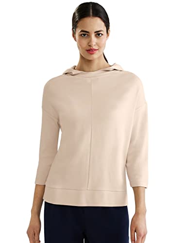 Street One Damska bluza z kapturem, Light Smooth Sand, 34