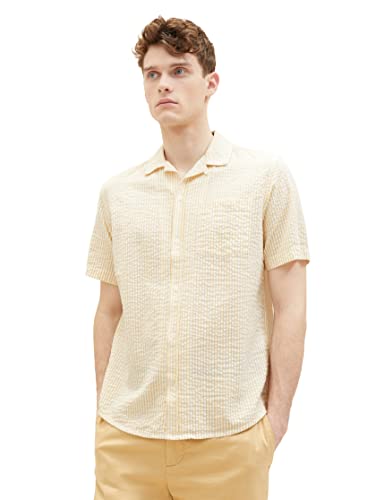 TOM TAILOR Koszula męska 1036215, 31776-żółta kora w paski, XL, 31776 - Żółty kora Stripe, XL