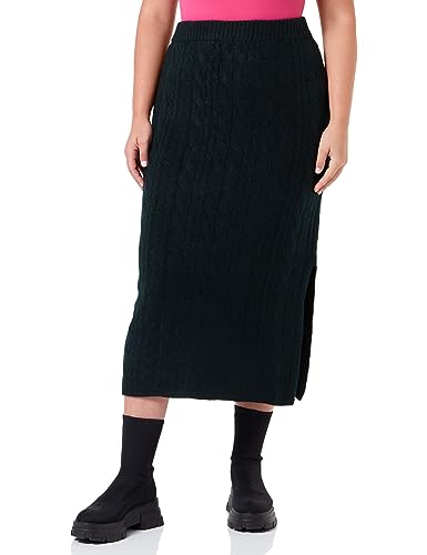 TILDEN dzianinowa spódnica midi, ciemnozielona, X XX-Large damska, Ciemna zieleń, XL-XXL