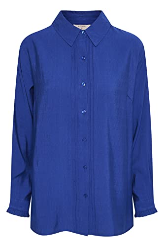 Damska koszula Cream Classic Fit Długi rękaw Asymmetryczna damska, Sodalite Blue, 36