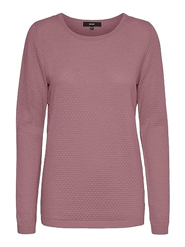 VERO MODA Sweter damski z teksturą, Nostalgia Rose, XXL