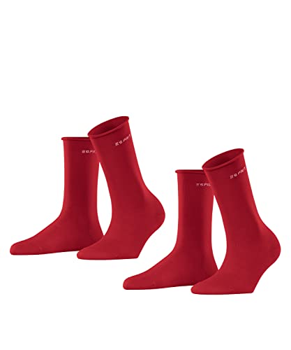 ESPRIT Kobiety Skarpety Basic Pure 2-Pack W SO Bawełna jednokolorowe 2 Pak, Różowy (Red Pepper 8074), 39-42