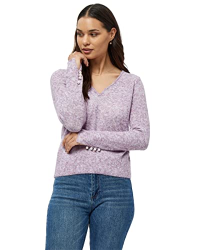 Peppercorn Damski sweter z dekoltem w serek, 7013m Lawendowy mróz Melanż, XL