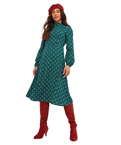 Joe Browns Damska sukienka w stylu geometrycznym w stylu art deco dzień, zielona, 10, ZIELONY, 36