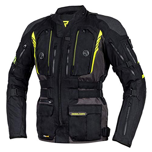REBELHORN Patrol kurtka motocyklowa z trwałego materiału Cordura Hitena Superfabric CE-Level 2, ramiona, łokcie, membrana Sympatex, wstawki wentylacyjne, elementy odblaskowe