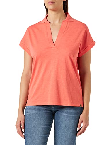 camel active Damska koszulka polo bez guzików z bawełny organicznej, czerwony, XS