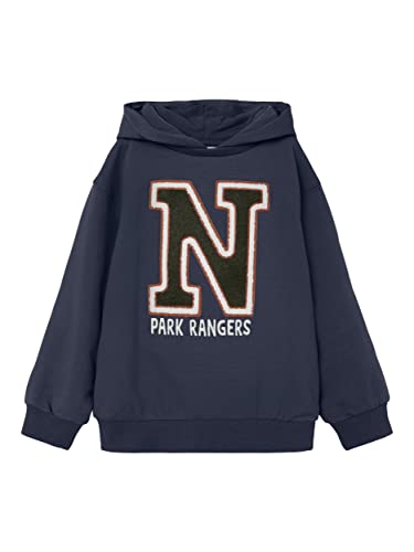 Bestseller A/S Chłopięca bluza NMMOLAV Sweat WH BRU Sweat, Dark Sapphire, 122/128